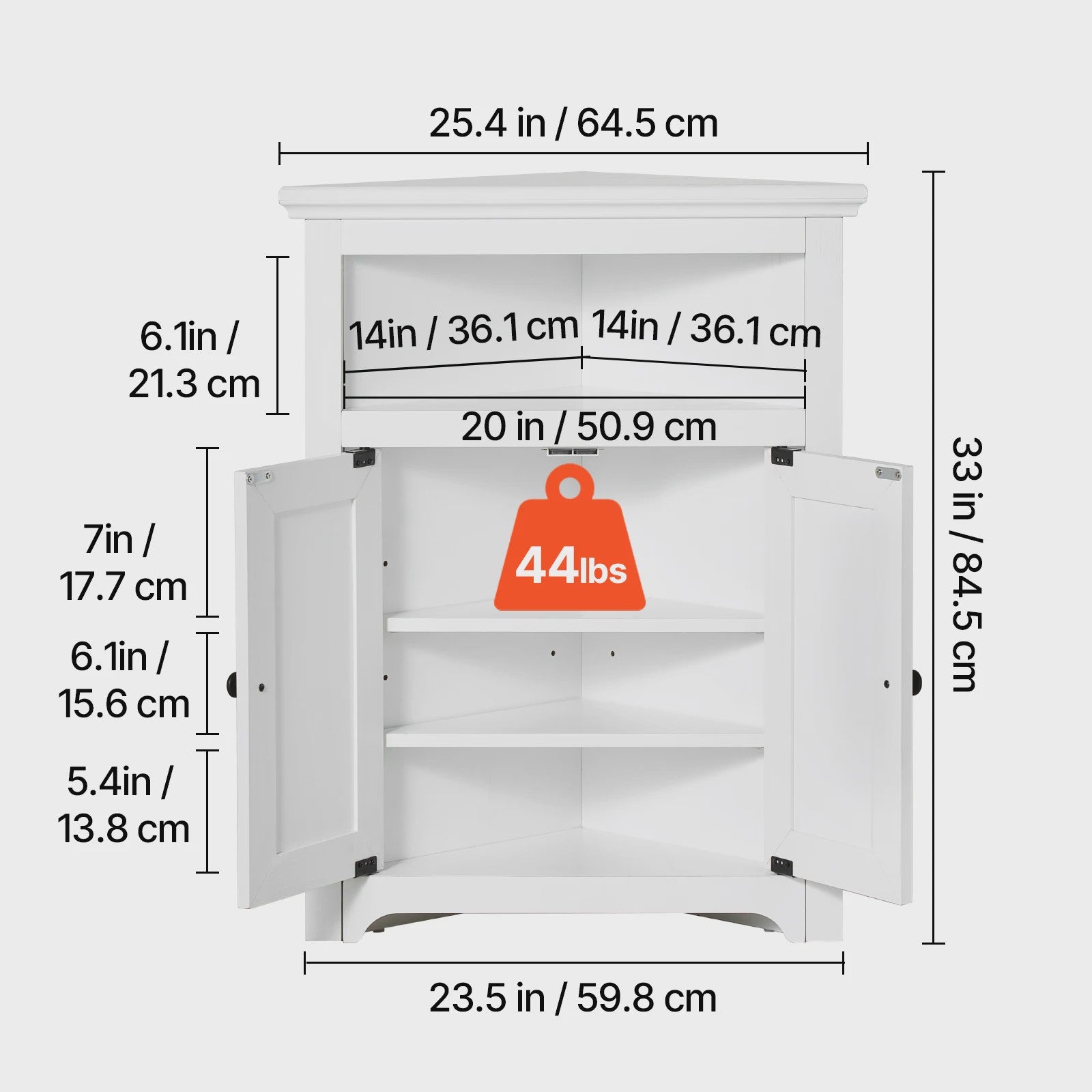 Stijlvolle Hoekopbergkast met Planken - Ideaal voor Woonkamer, Keuken of Badkamer