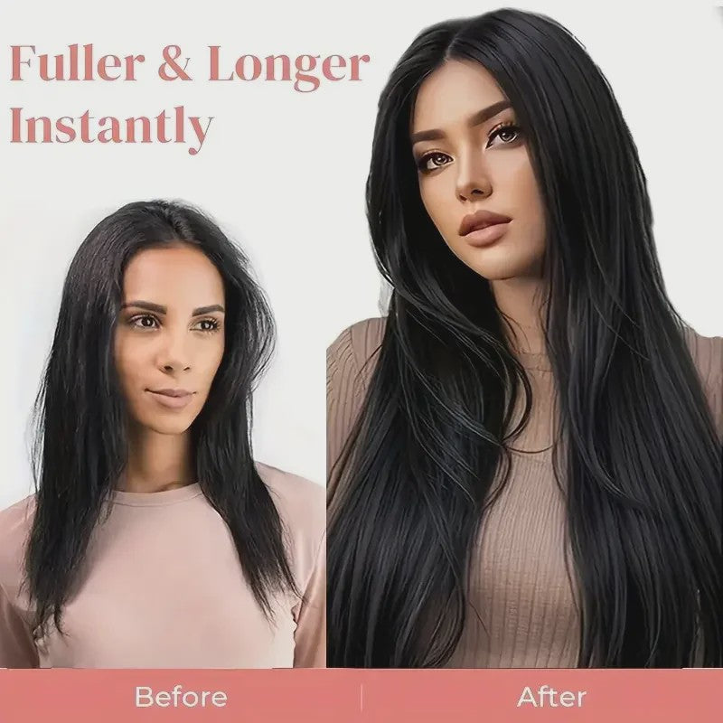 Synthetische Haarverlenging Set: 6 Delen Clip-in Extensions 60cm Lang & Steil