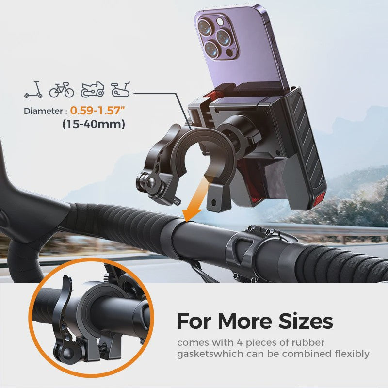 Joyroom Universele Fiets & Motor Telefoonhouder - Eenvoudige Bediening & Schokbestendig voor 4.7-7 inch