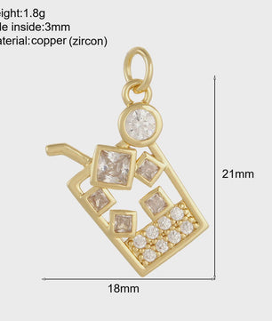 Gouden Bedeltjes Fruit & Drankjes met Zirkonia - Sieraden Maken