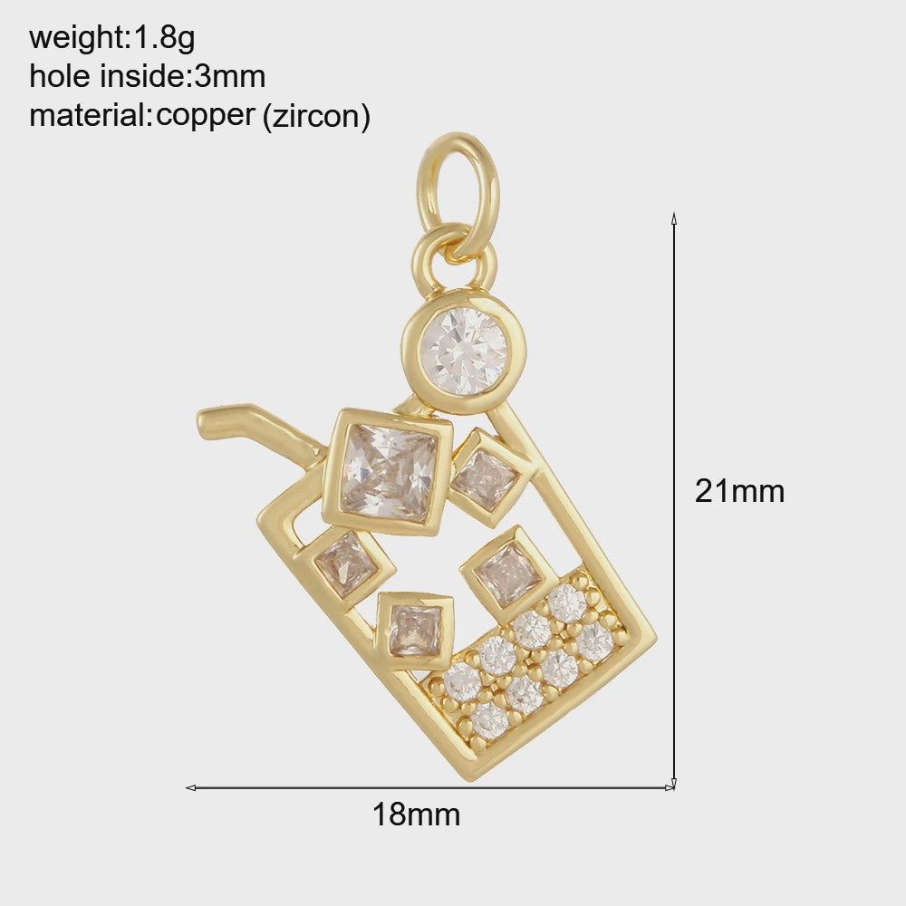 Gouden Bedeltjes Fruit & Drankjes met Zirkonia - Sieraden Maken