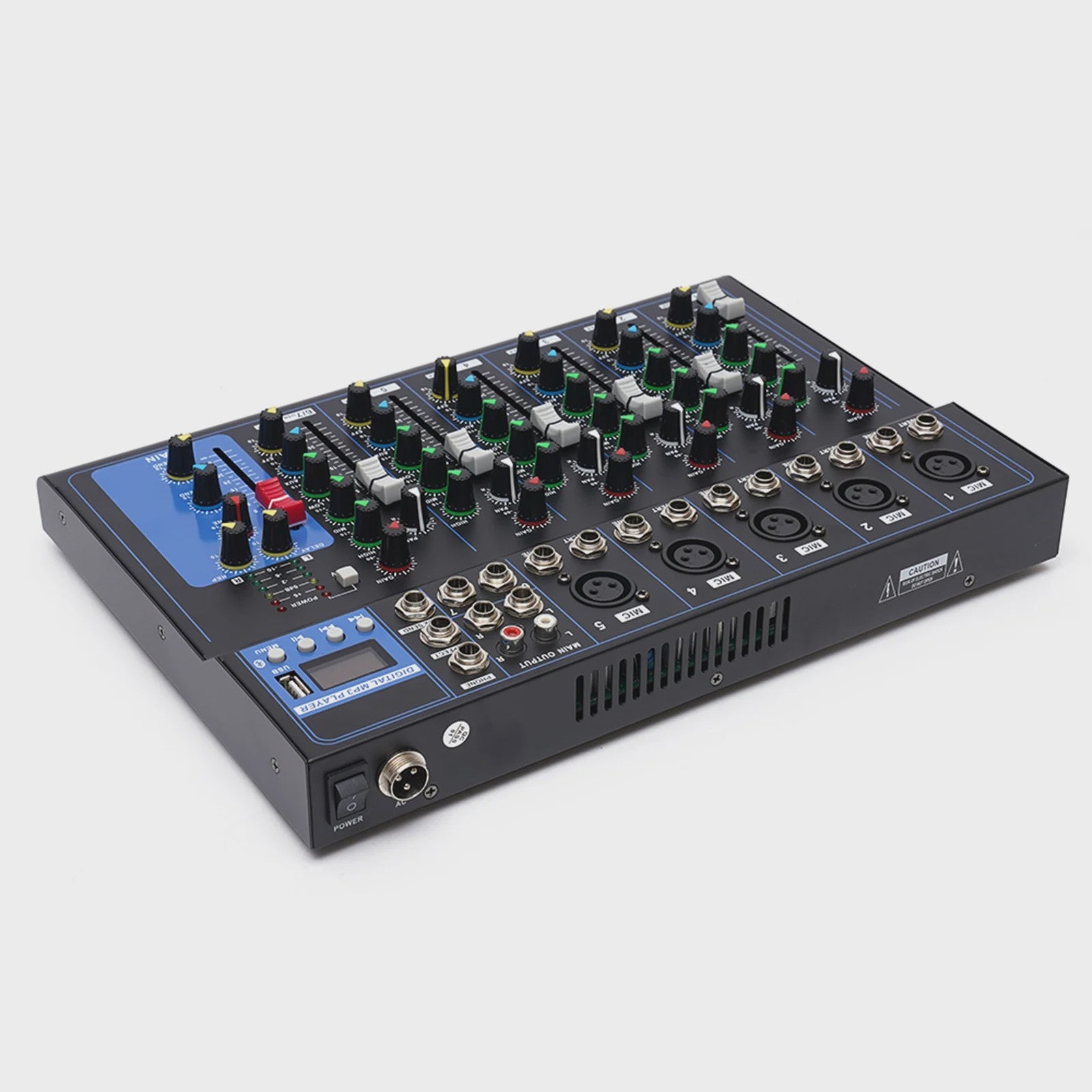 Professionele 7-Kanal Audio Mixer - Digitale Sound Console met USB MP3 Speler