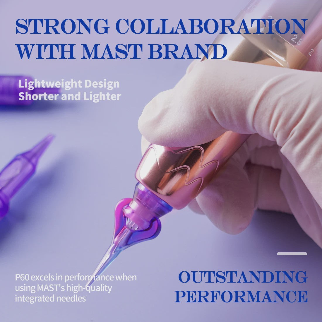 Mast P60 Permanente Make-up Tattoo Machine: 5 Instelbare Slagen, LED Display