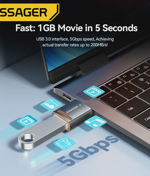 Essager USB 3.0 OTG Adapter: Type-C & USB-A naar Micro/iPhone Converter
