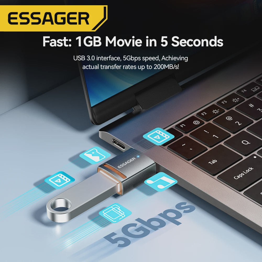 Essager USB 3.0 OTG Adapter: Type-C & USB-A naar Micro/iPhone Converter