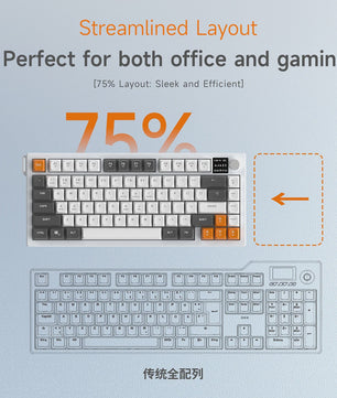 AJAZZ AF82 75% Draadloos Gaming Toetsenbord met Display, RGB & 4000mAh Batterij