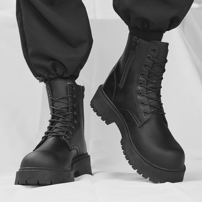 Unisex Leren Hoge Laarzen - Vier Seizoenen, Anti-slip & Comfortabel