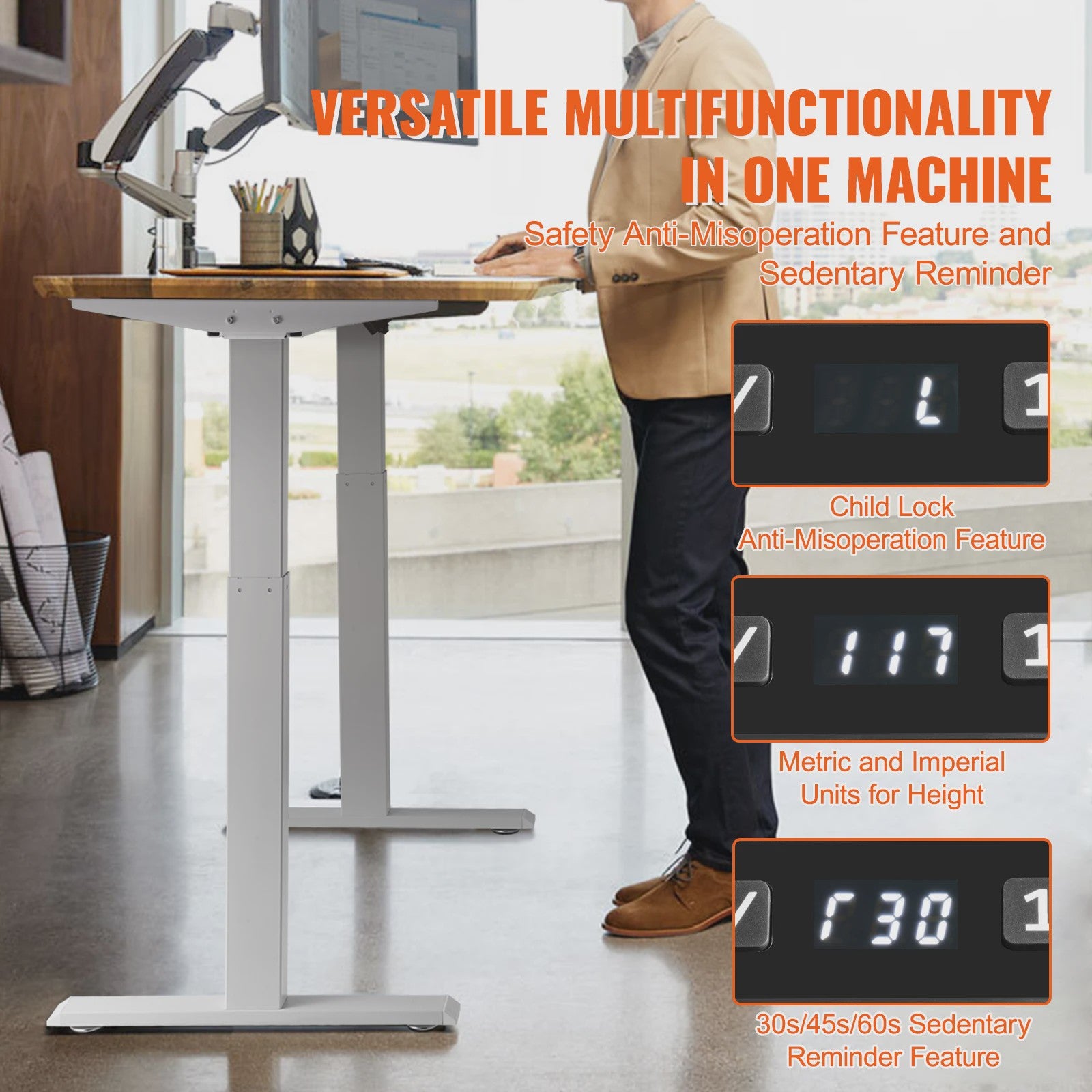 Elektrisch Sta-Bureau Frame: Verstelbaar Werkstation voor Thuis of Kantoor