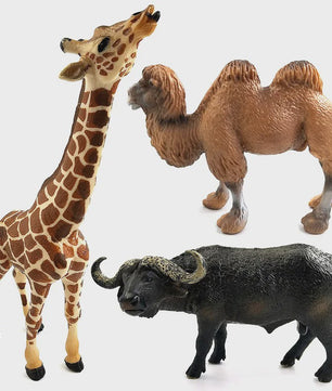 Set Dierenfiguren: Panda, Hert, Nijlpaard, Neushoorn, IJsbeer, Giraf, Kameel & Zebra - Decoratie Beeldjes