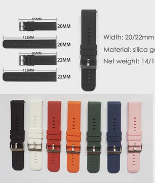 Universele Siliconen Horlogeband 20mm & 22mm - Snelwissel & Comfortabel