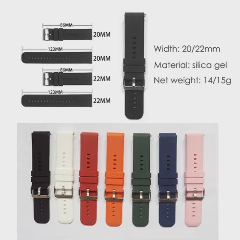 Universele Siliconen Horlogeband 20mm & 22mm - Snelwissel & Comfortabel