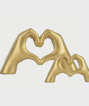 Moderne Hart Hand Gebaar Sculptuur - Abstracte Decoratie voor Bureau & Huis