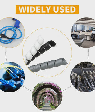 Flexibele Kabel Beschermhoes - Spiralen Kabelgoot voor Kabelmanagement (Zwart/Wit, 8-20mm)