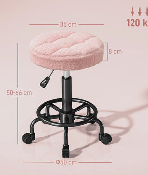 Comfortabele, In Hoogte Verstelbare Draaibare Werkstoel op Wielen (55-66 cm)