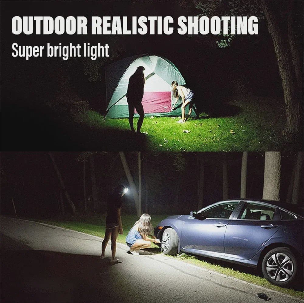 Oplaadbare LED Hoofdlamp met Sensor, Batterij Indicator & Waterdicht Ontwerp - Super Fel