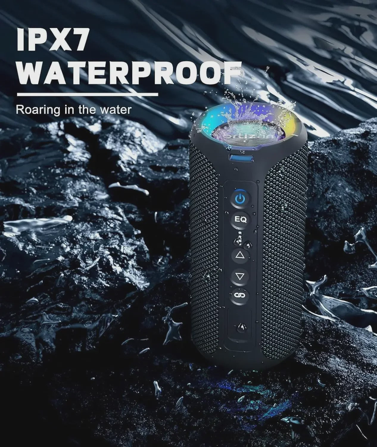 Ortizan X8 Pro Bluetooth Speaker: 40W Krachtig Geluid, IPX7 Waterdicht, RGB Licht & TWS
