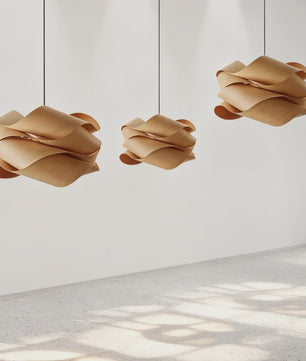Nordic Houten Plafondlamp - Minimalistisch Design met Houtfineer
