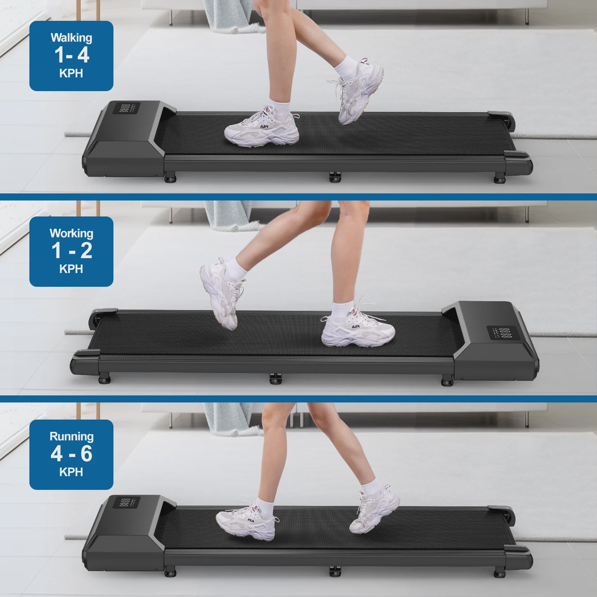 Superun 2-in-1 Loopband met 2.2PK Motor: Compacte Onder Desk Treadmill voor Thuis