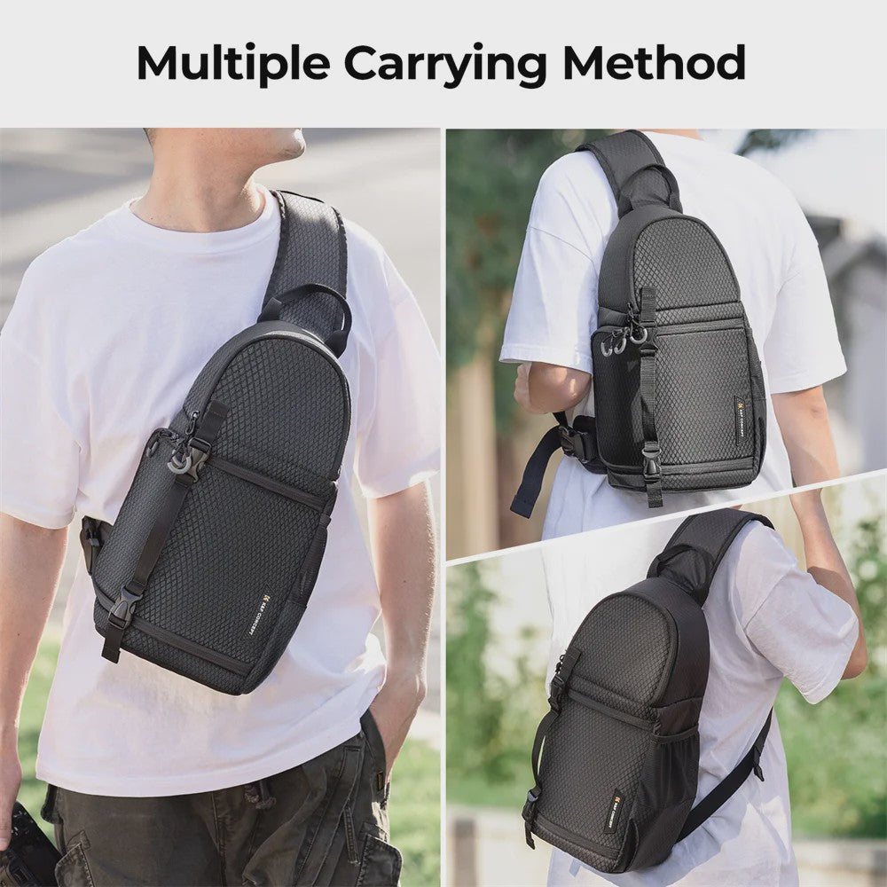 K&F CONCEPT 10L Waterdichte Camera Sling Backpack - Fotografie Rugzak voor DSLR/Mirrorless
