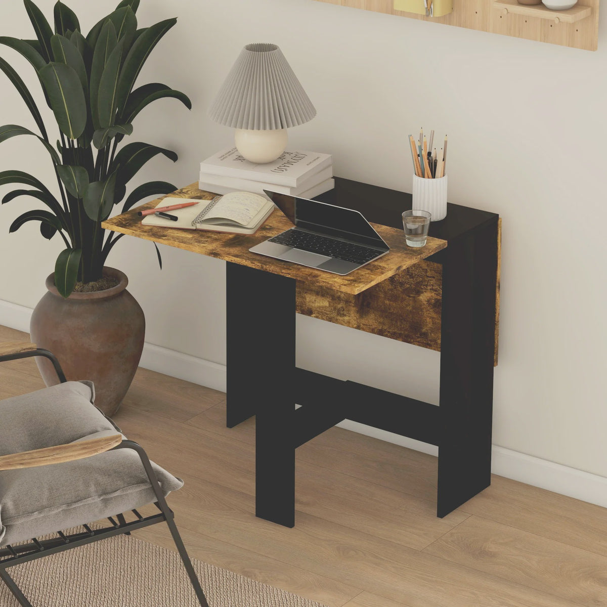 Homcom Klaptafel met 2 Uitklapbare Vleugels - 103x76x73.5 cm - Veelkleurig