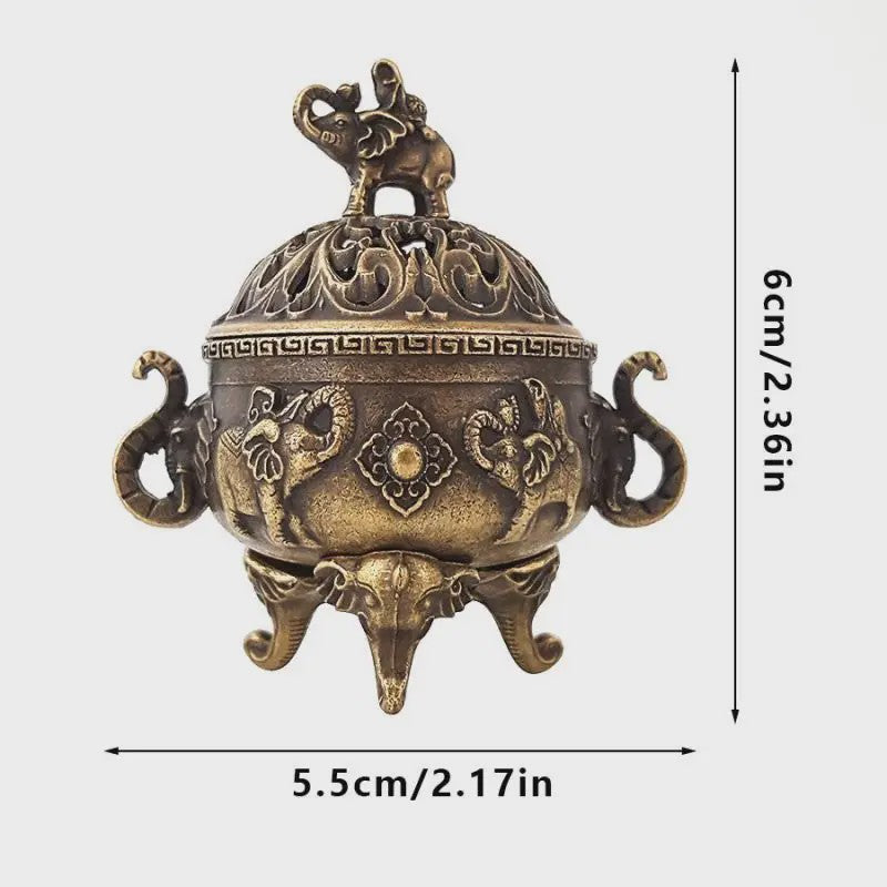 Bronzen Olifant Lotus Wierookbrander - Sfeervolle Decoratie voor Meditatie & Huis