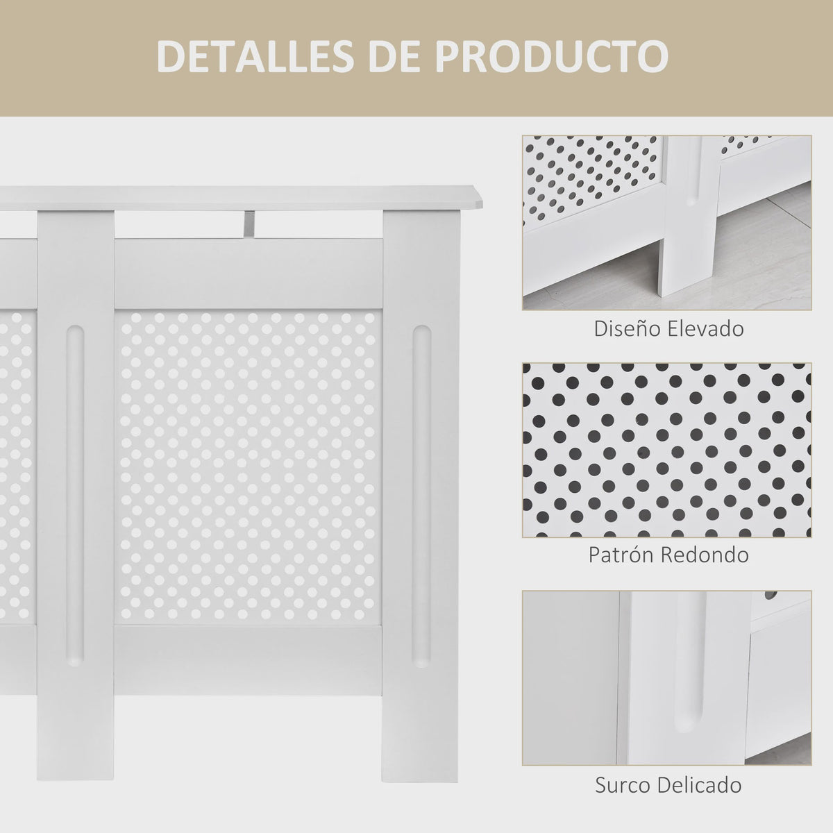 Homcom Houten Radiatorombouw 111.5x19x82cm - Elegant & Modern Design