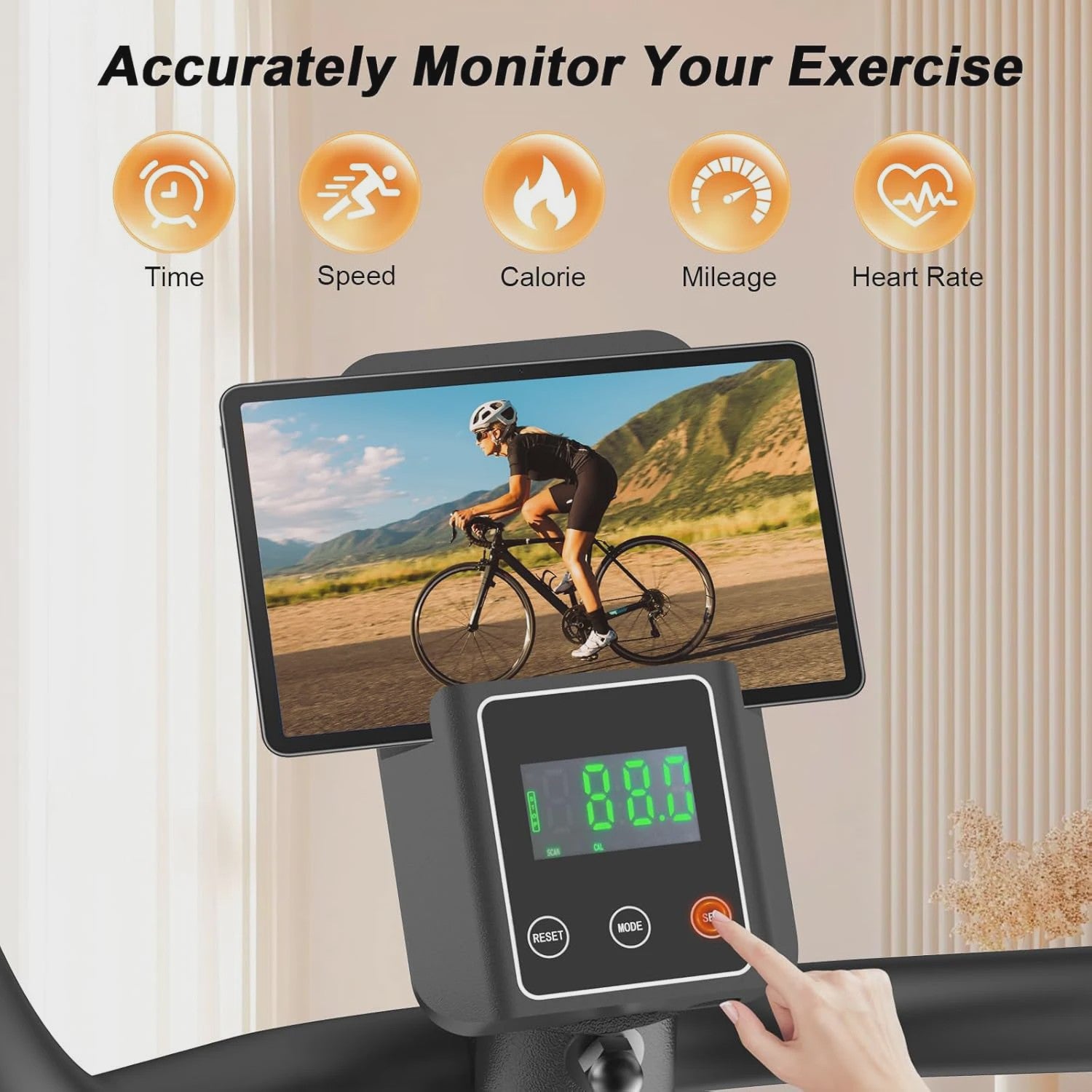 GartistGo 5-in-1 Hometrainer: 16 Niveaus Magnetische Weerstand, Rugsteun, LCD & Hartslagmeters - Max 150kg