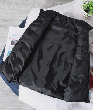 Stijlvol Heren Gilet: Slim Fit Puffer Vest met Staande Kraag voor Lente & Herfst