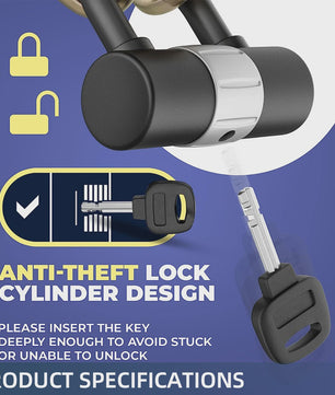 Heavy Duty U-Lock 16mm Fiets & Motor - Anti-diefstal Sluiting met 2 Sleutels