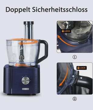 Krachtige 1300W Keukenmachine met 11 Accessoires: Mixen, Kneden, Blenden, Persen & Meer