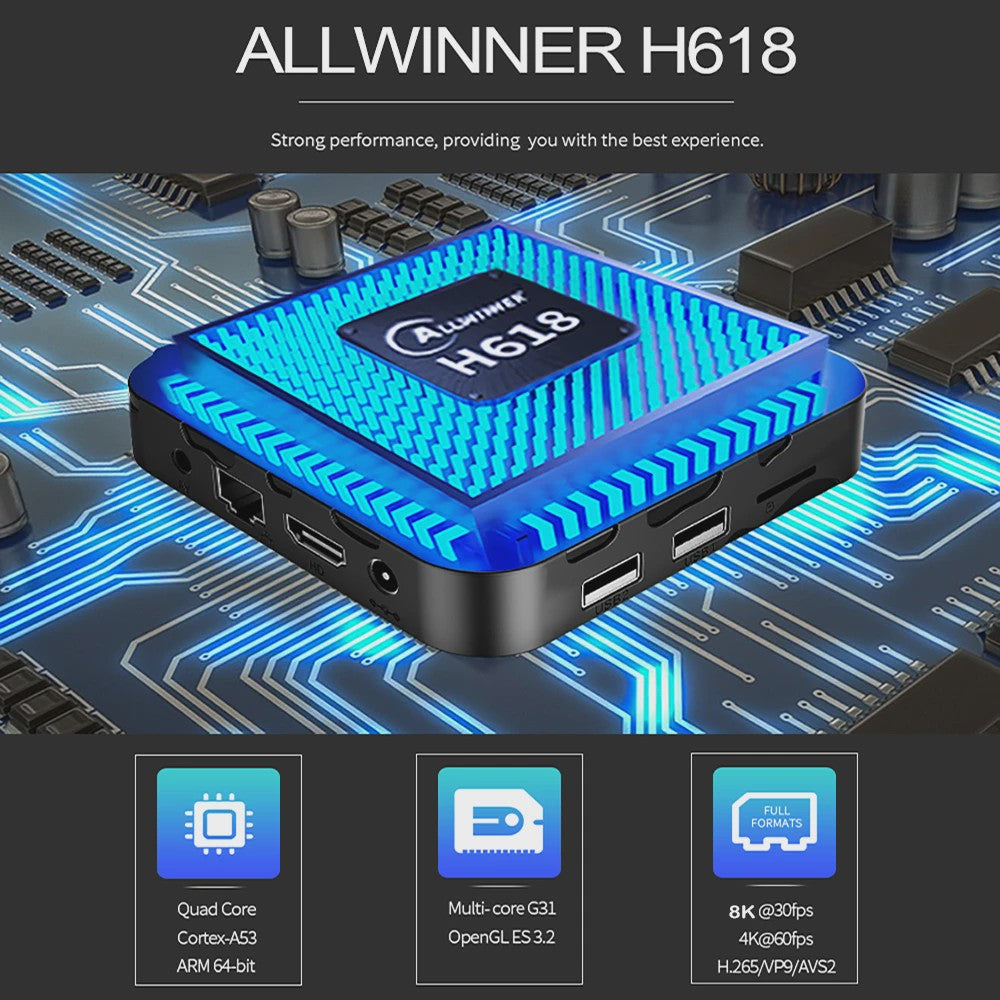 T95 Max Smart TV Box: 8K Ultra HD Streaming met Android 16, 8GB RAM, 128GB Opslag, Dual Band WiFi & Bluetooth 6.0