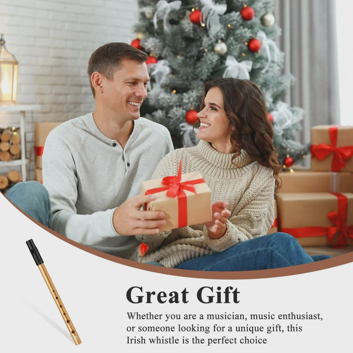 Miwayer Ierse Tin Whistle - 6 Gaten Fluit in C/D Toets - Folk Muziekinstrument voor Beginners