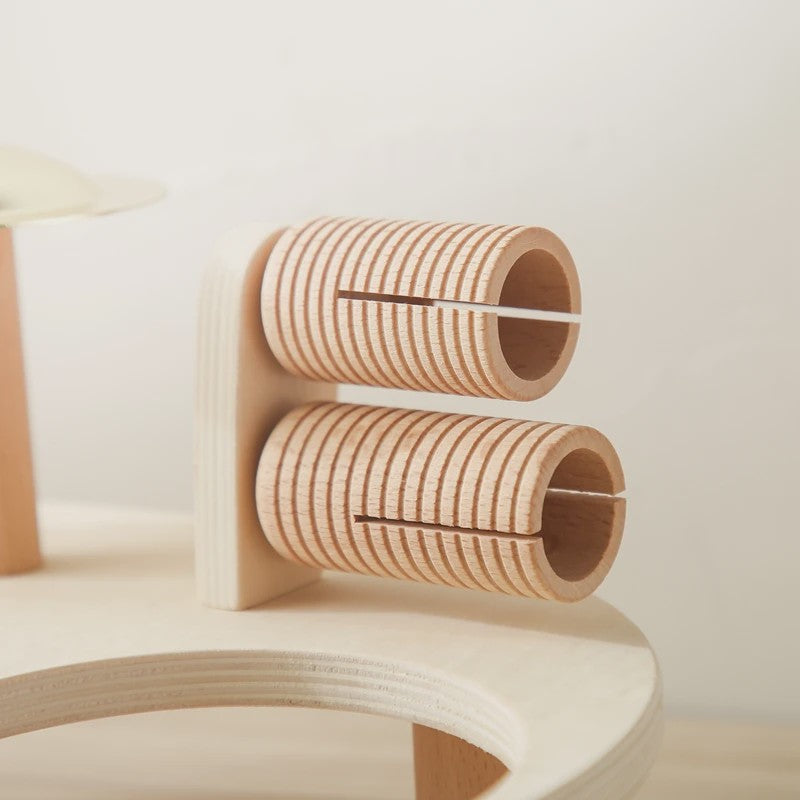 Houten Montessori Muziektafel voor Baby's & Kinderen - Xylofoon, Trommels & Windgong
