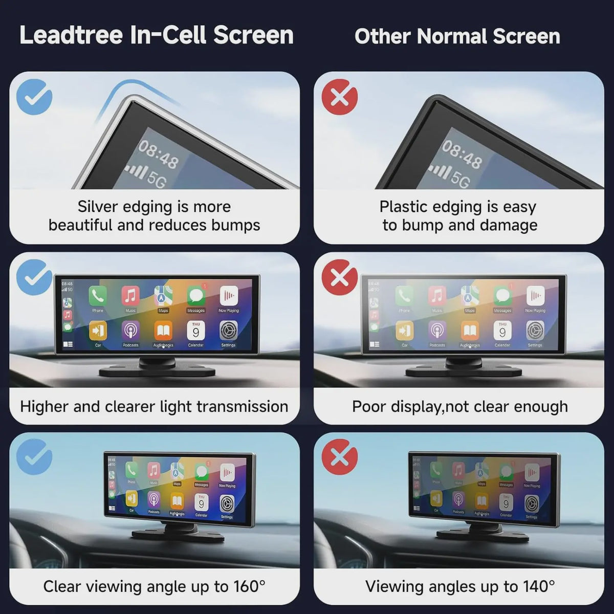 Universele 11.26" Draadloze CarPlay & Android Auto Multimedia Auto Scherm