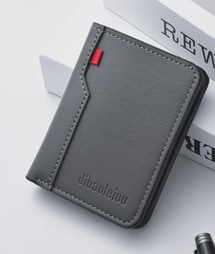 Her portefeuille: Ultra-dunne Mini PU Lederen Kaarthouder Portemonnee voor Heren