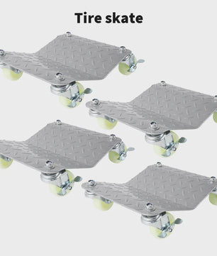 4x Autowiel Dolly Set - Verplaatsingshulp voor Banden met 360° Zwenkwielen