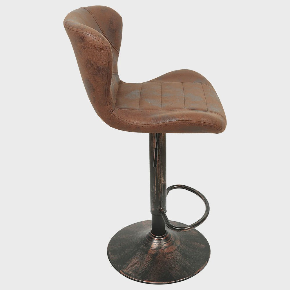 Set van 2 Retro Barstoelen met Kunstleer, Draaibaar en Verstelbaar in Hoogte