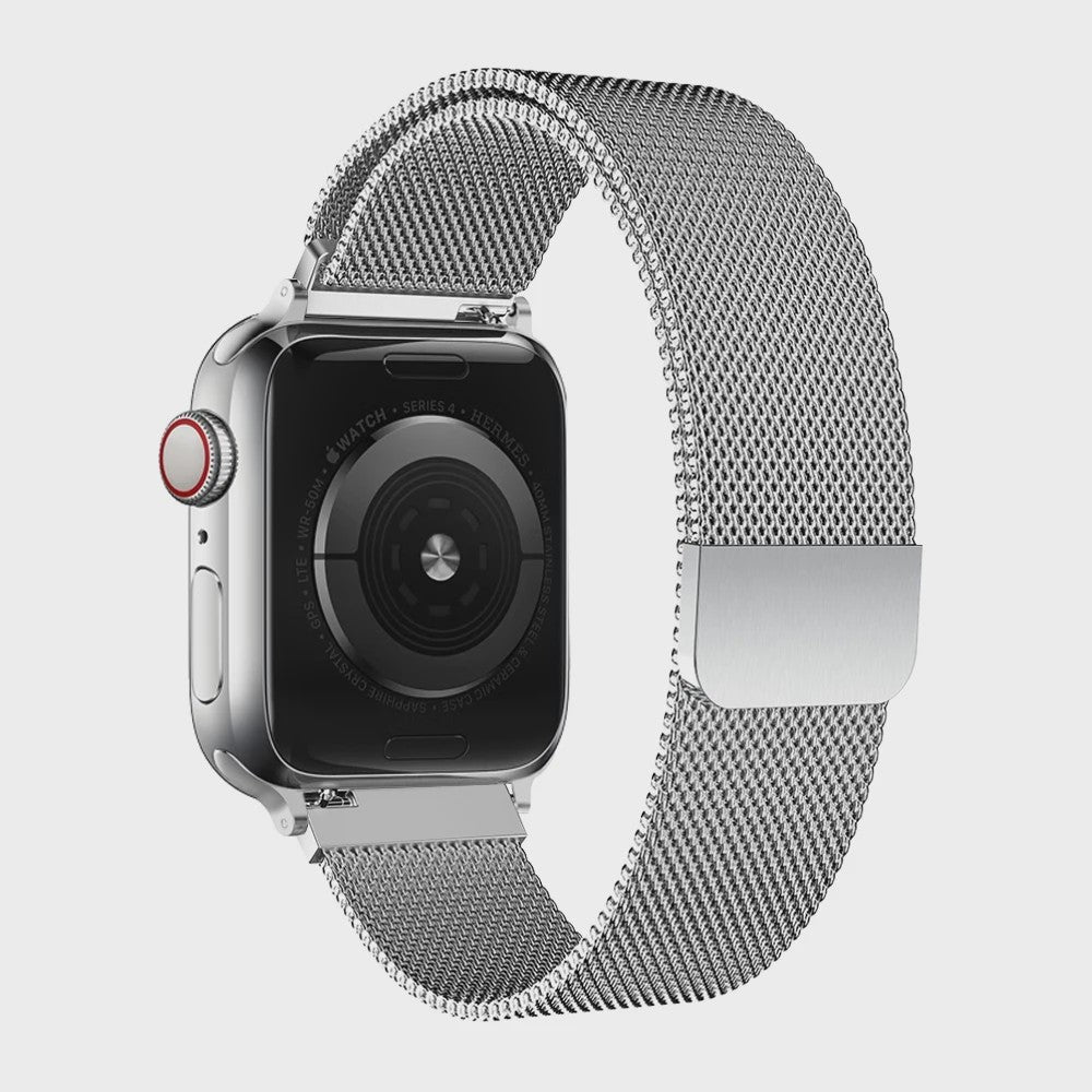 Milanese Band voor Apple Watch Ultra 2/3 49mm & Series 1-11 (38-45mm) - Roestvrij Staal, Magnetische Sluiting