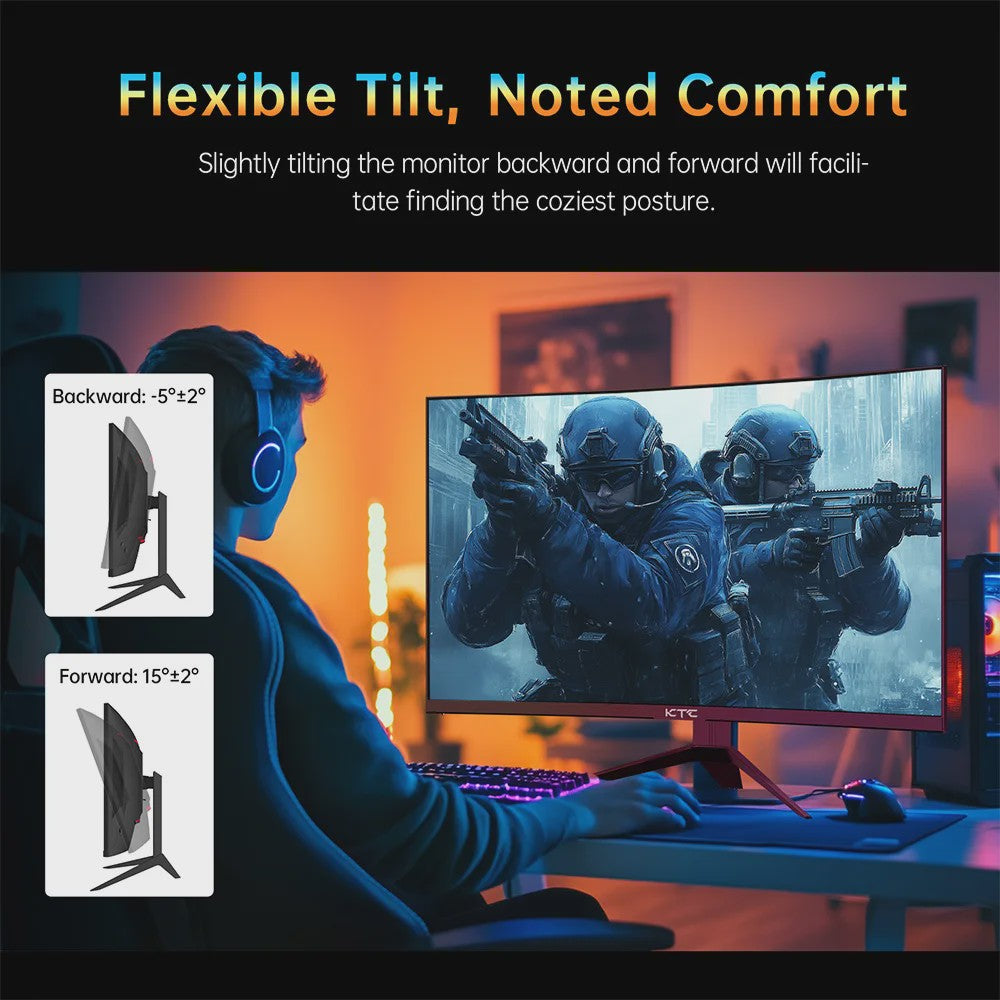 KTC H32S17 Gaming Monitor - 32-inch QHD 180Hz 1ms 1500R Curved HVA