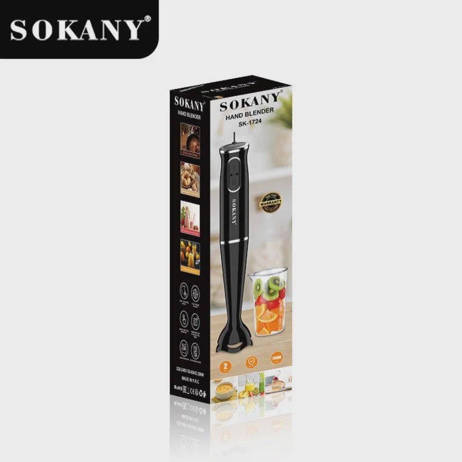SOKANY SK-1724 Hand Blender: Krachtige Staafmixer met 2 Snelheden & Roestvrijstalen Mes