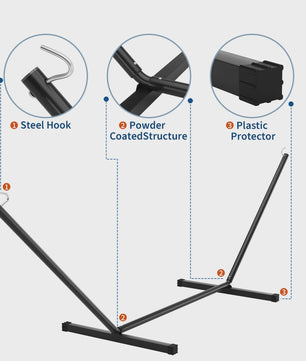 Dubbele Hangmat met Standaard - Ruim, Comfortabel & Draagbaar voor 2 Personen