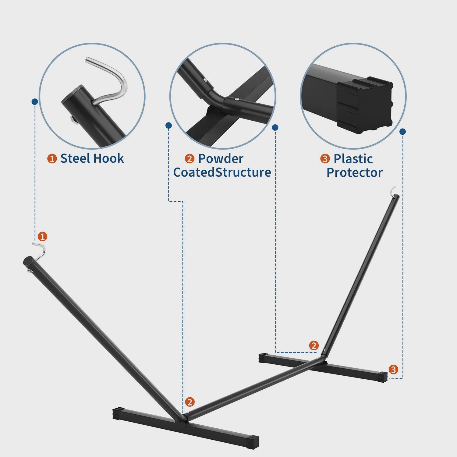 Dubbele Hangmat met Standaard - Ruim, Comfortabel & Draagbaar voor 2 Personen