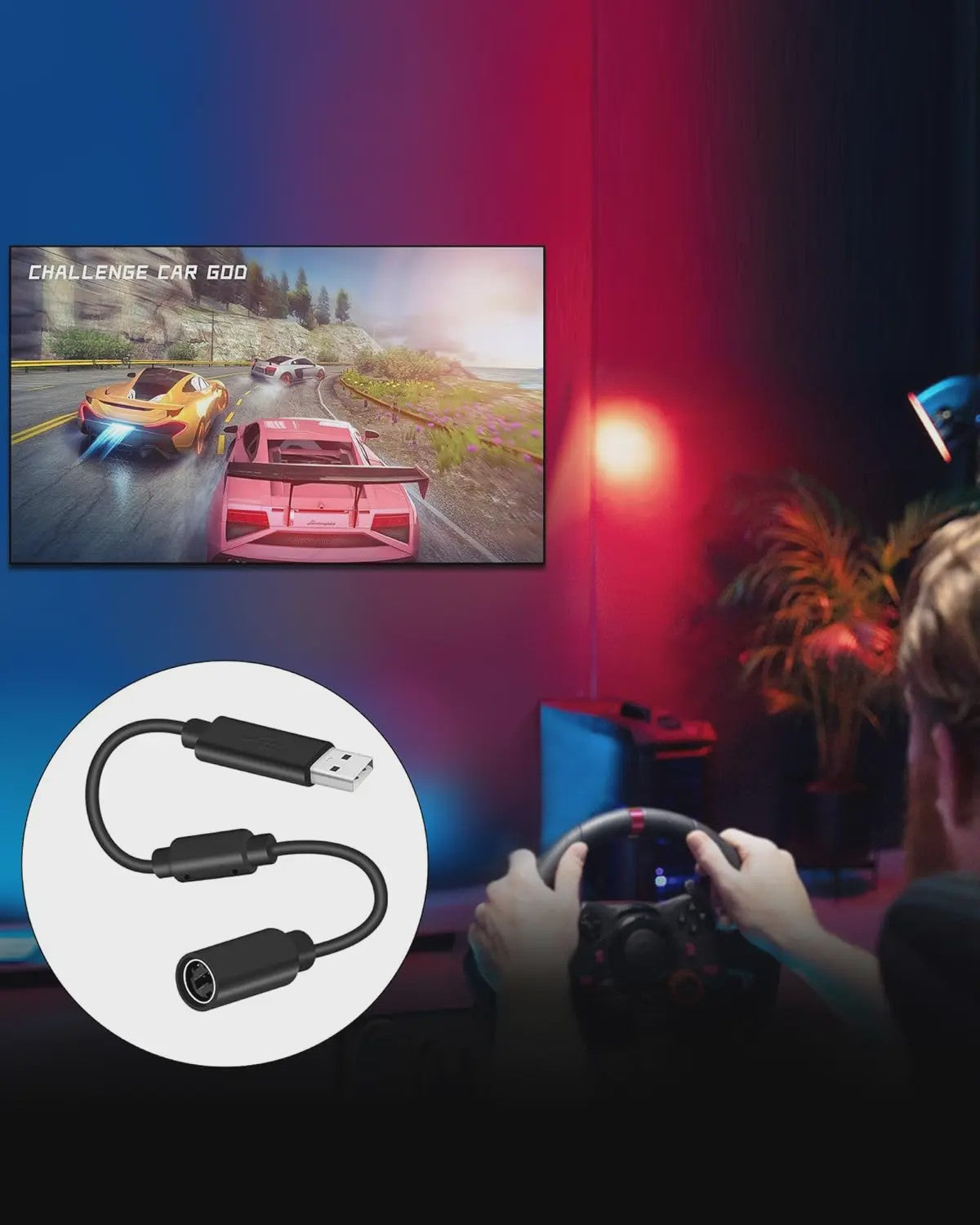 USB Breakaway Kabel voor Logitech G920 G923 G27 G29 Racing Wheel