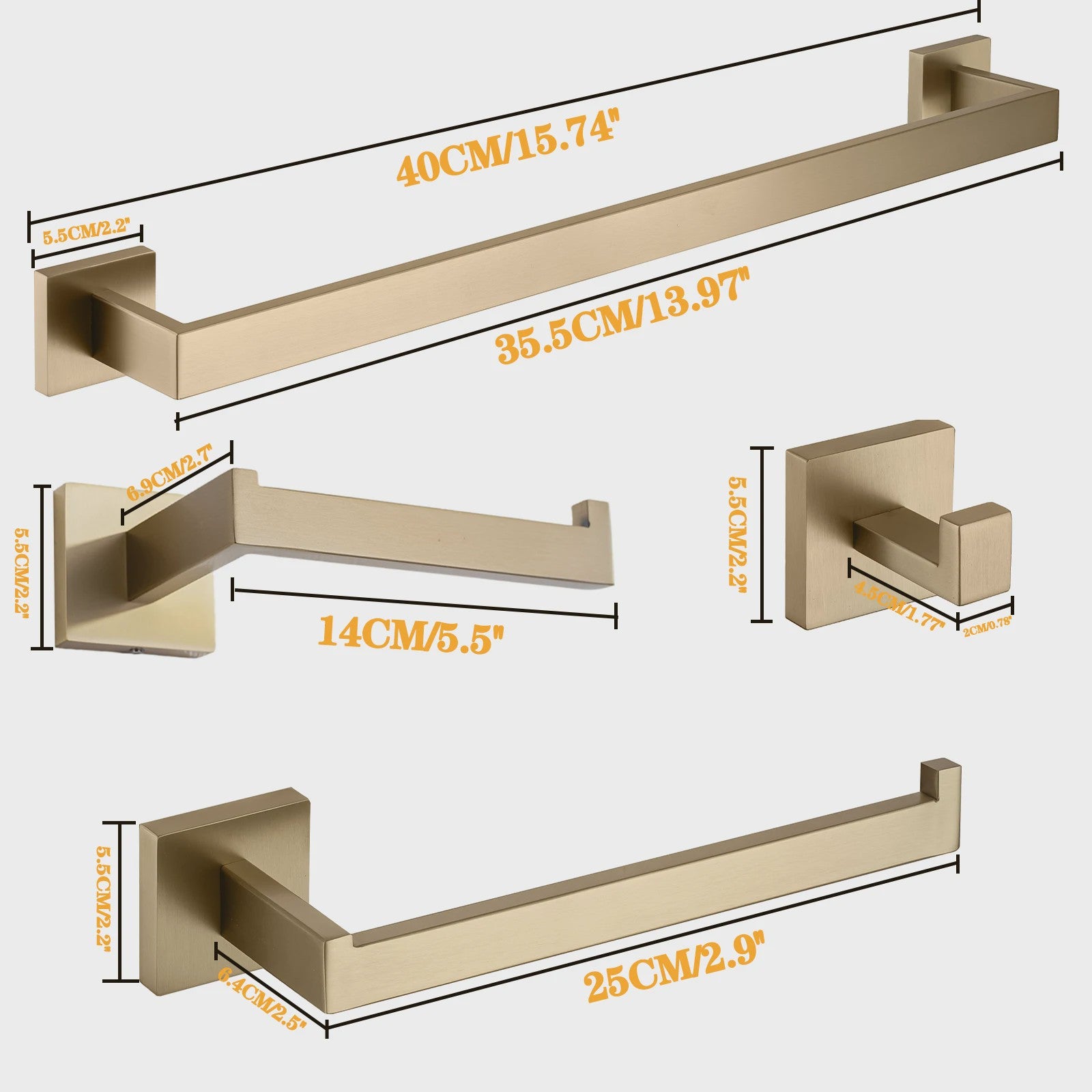 Complete Badkamer Accessoires Set - Zwart & Geborsteld Staal