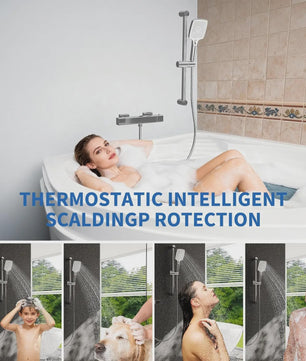 Thermostatische Douchekraan Wandmontage met Anti-Verbrandingsbeveiliging (38°C) - Messing