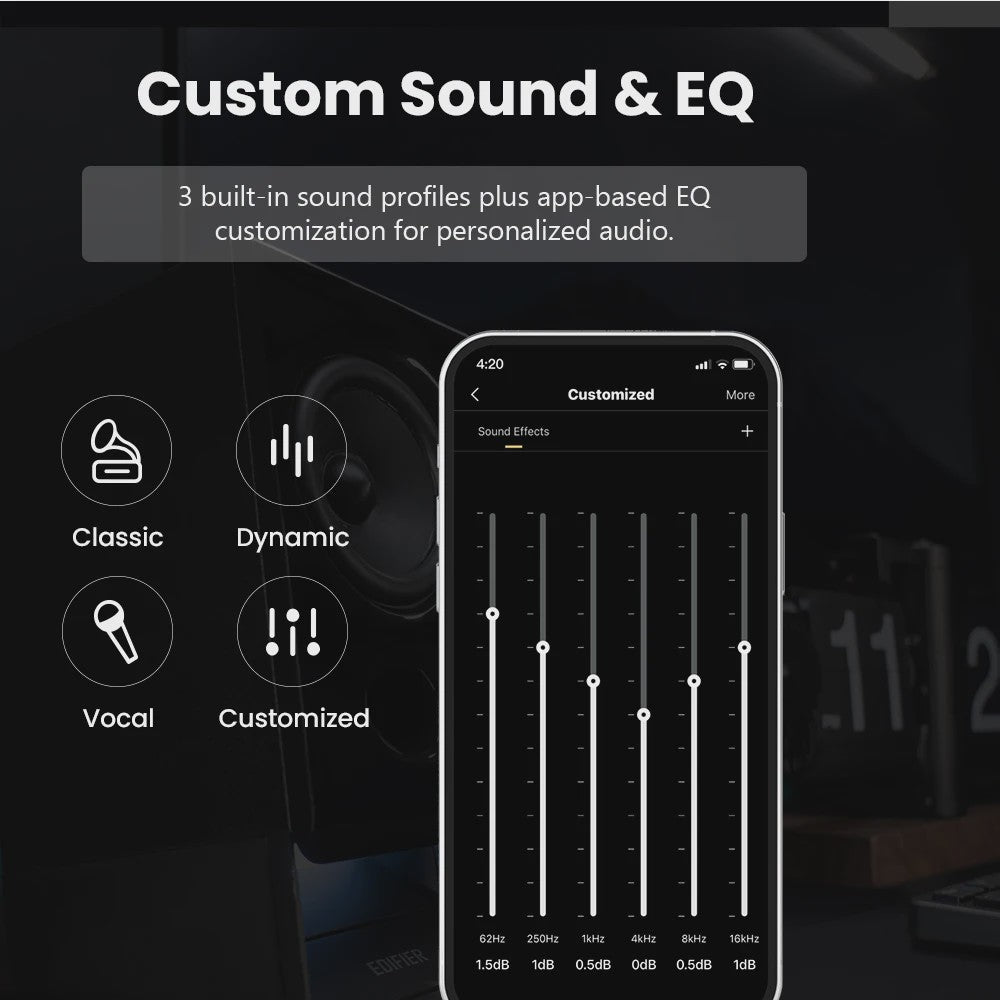 Edifier R20BT Bluetooth Boekenplank Speakers met Ambient Light & APP Controle