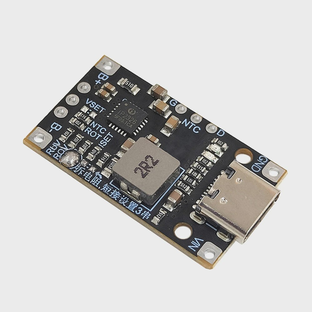 2S/3S Lithium Batterij Laadmodule met Balancering, Type-C USB & Snellaadfunctie