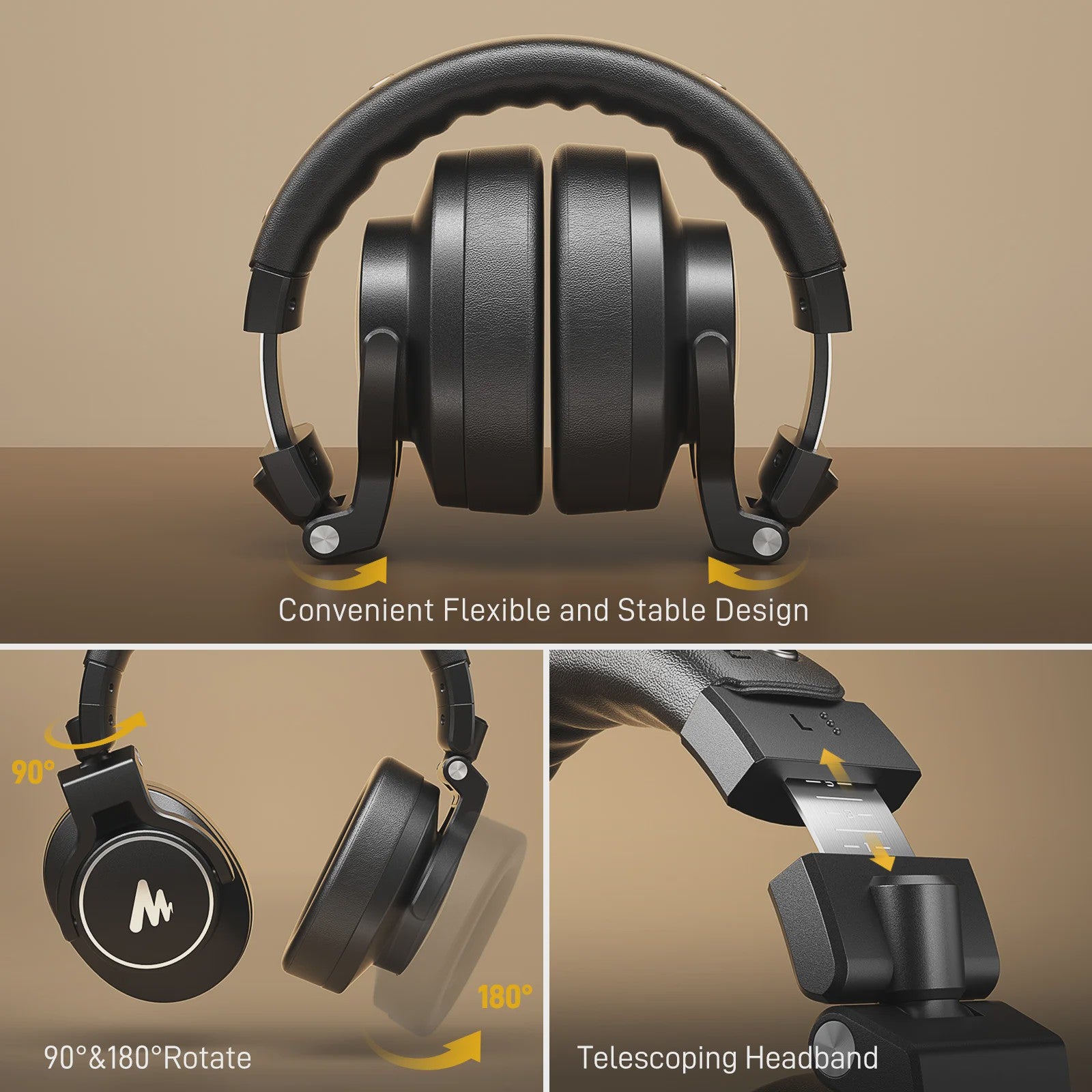 MAONO MH700 Professionele Studio Monitor Koptelefoon - 50mm Driver, Over-Ear, DJ & Podcast