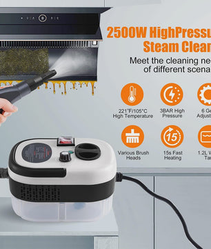Krachtige 2500W Stoomreiniger - Hoge Temperatuur Desinfectie voor Huis, Auto & Keuken