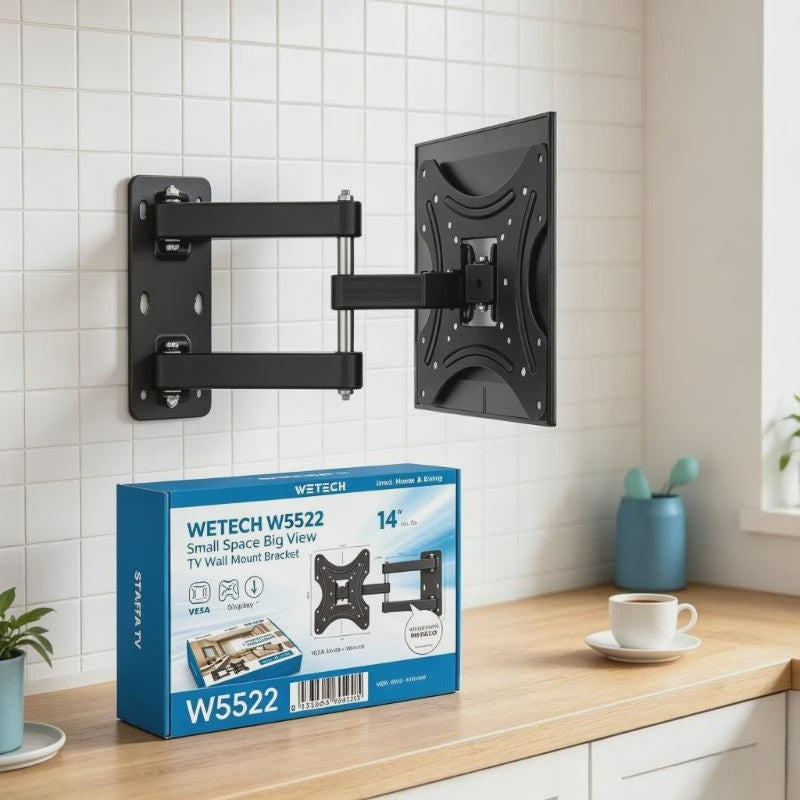 WETECH W5522 Universele Full Motion TV Muurbeugel met Dubbele Arm voor 14-42" Schermen, 50kg Draagvermogen, VESA 50-100mm